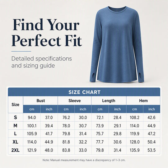 Women's Casual Crewneck Top with Thumbholes