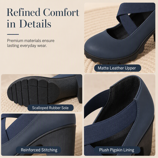 👠 Stable Steps, Retro Charm | Women's Crisscross Platform Mary Jane Heels