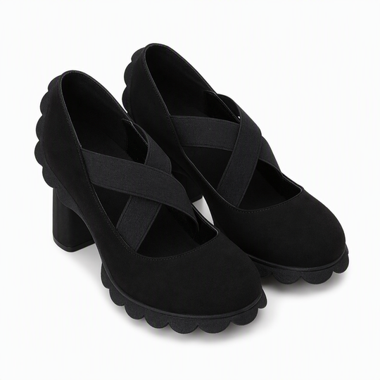 👠 Stable Steps, Retro Charm | Women's Crisscross Platform Mary Jane Heels