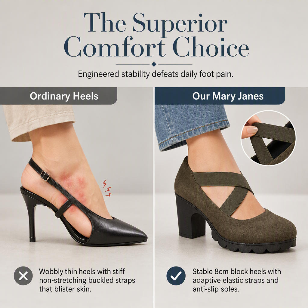 👠 Stable Steps, Retro Charm | Women's Crisscross Platform Mary Jane Heels