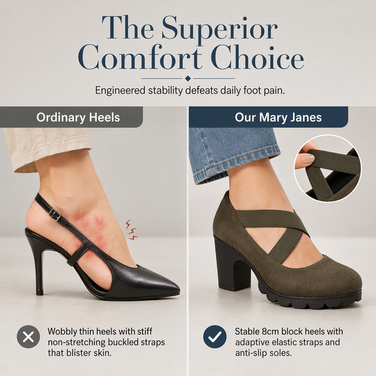 👠 Stable Steps, Retro Charm | Women's Crisscross Platform Mary Jane Heels