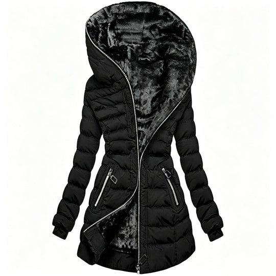 ❄️Warmth Without the Bulk | Women's Plush-Lined Hooded Mid-Length Coat⚡ Free Shipping