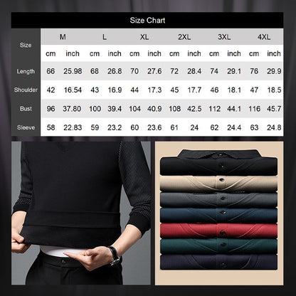 🔥HOT SALE 13.99🔥Men's Lapel Faux Two-Piece Knitted Shirt