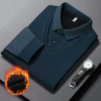 🔥HOT SALE 13.99🔥Men's Lapel Faux Two-Piece Knitted Shirt